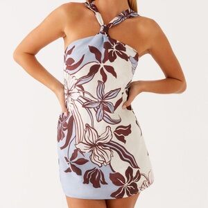 Peppermayo Kiera Linen Mini Dress - Bluewood Blossom